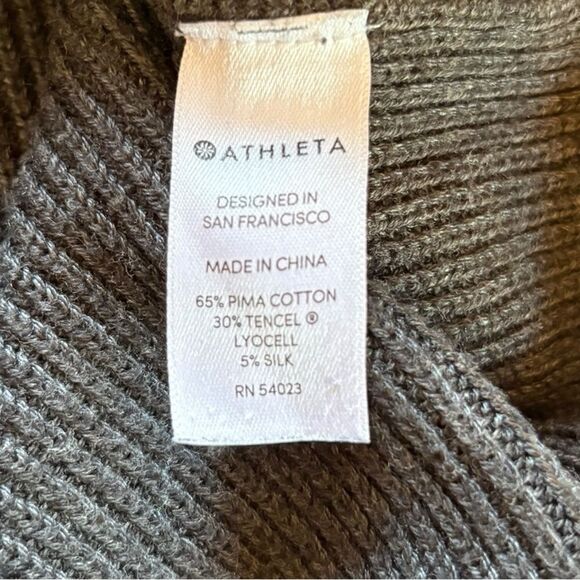 Athleta Rest Day Asymmetrical Hem Sweater Gray Silk Pima Cotton Blend Womens Med - Picture 9 of 13